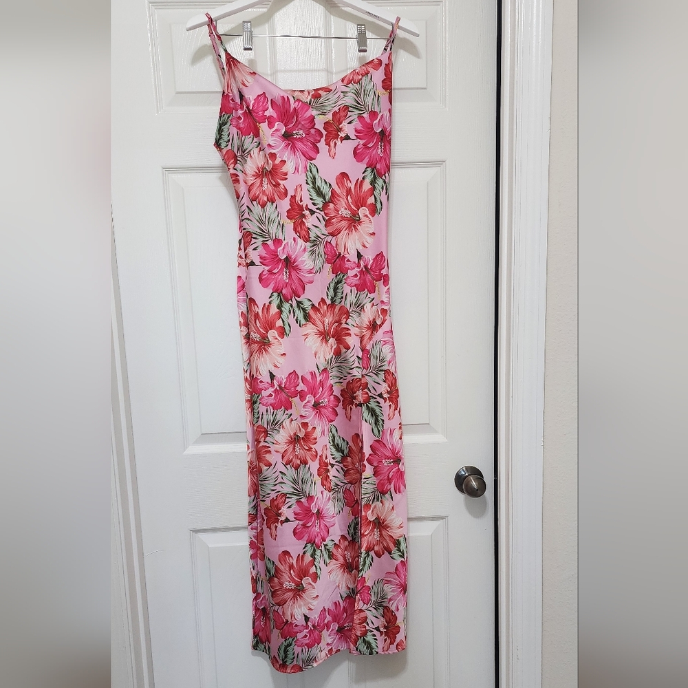 Floral Pink and Red Dress